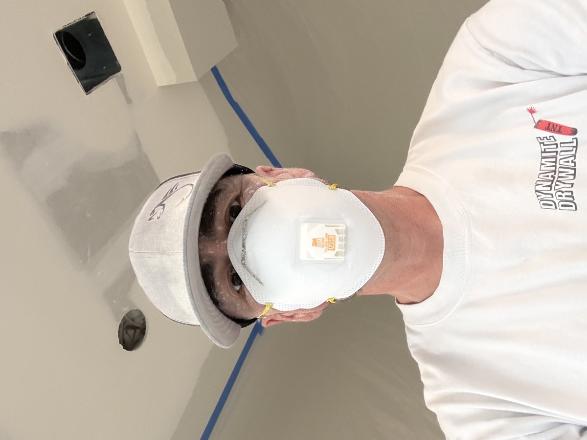Matt Bullen, owner of Dynamite Drywall, on a jobsite in Jefferson County WA
